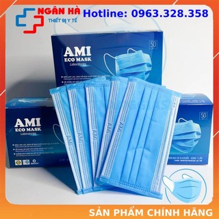 Khẩu trang y tế ami, khẩu trang kháng khuẩn 4 lớp cao cấp hộp 50 chiếc