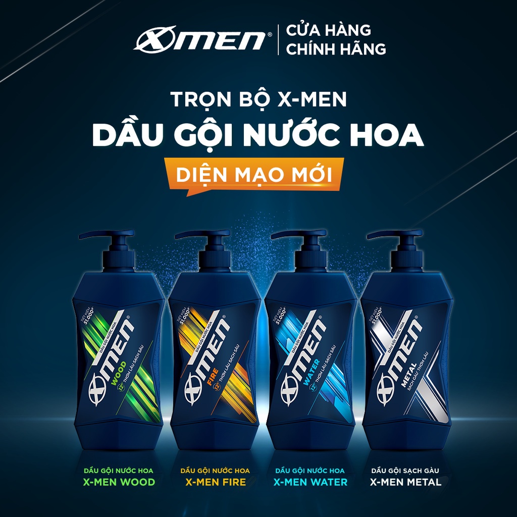 Combo 2 Dầu Gội X-Men Mát Lạnh Water 650g/chai