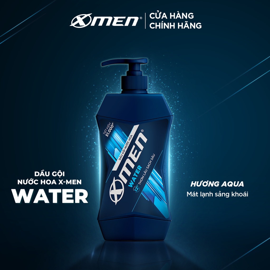 Combo 2 Dầu Gội X-Men Mát Lạnh Water 650g/chai