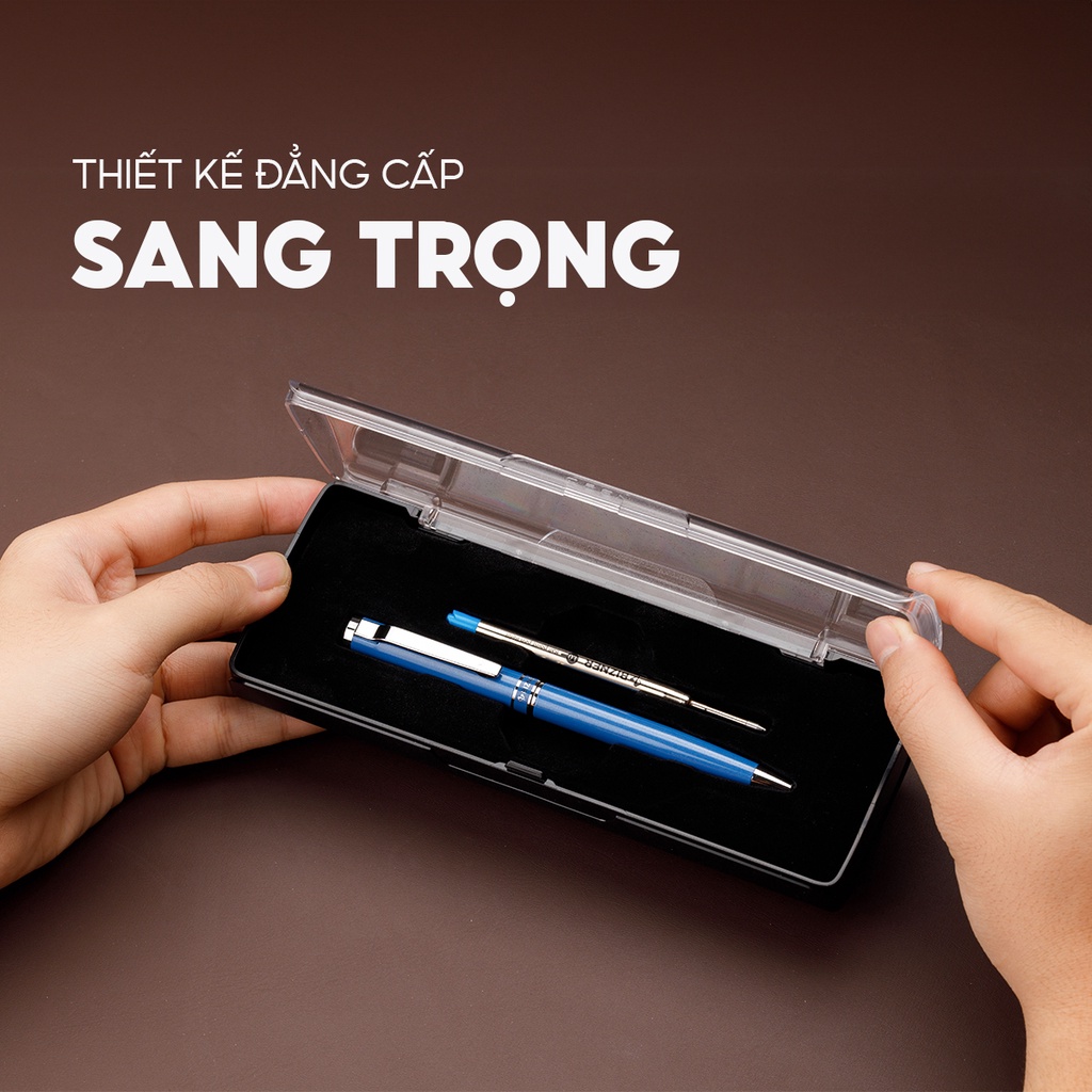 Bút bi cao cấp Thiên Long thân kim loại, thiết kế hiện đại, thích hợp ký và ghi chép hàng ngày Biz-12