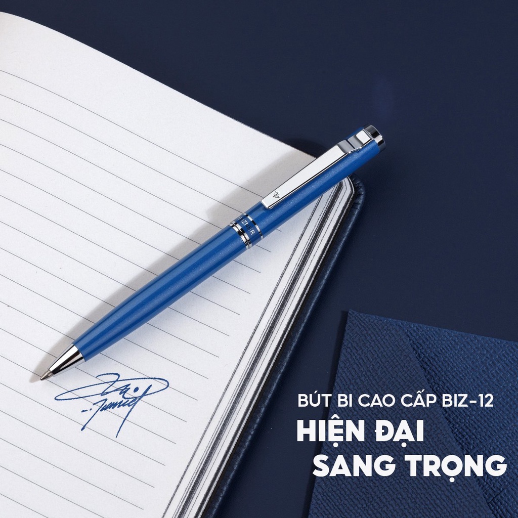 Bút bi cao cấp Thiên Long thân kim loại, thiết kế hiện đại, thích hợp ký và ghi chép hàng ngày Biz-12