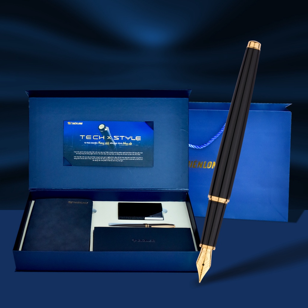 Bút máy cao cấp Thiên Long BIZ-FT02 thiết kế sang trọng, tinh tế, mạ vàng 18k, thân kim loại thích hợp làm quà tặng
