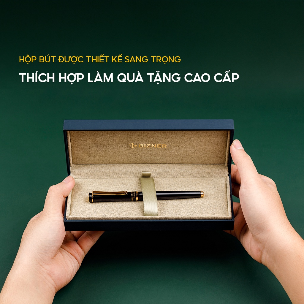 Bút máy cao cấp Thiên Long BIZ-FT02 thiết kế sang trọng, tinh tế, mạ vàng 18k, thân kim loại thích hợp làm quà tặng