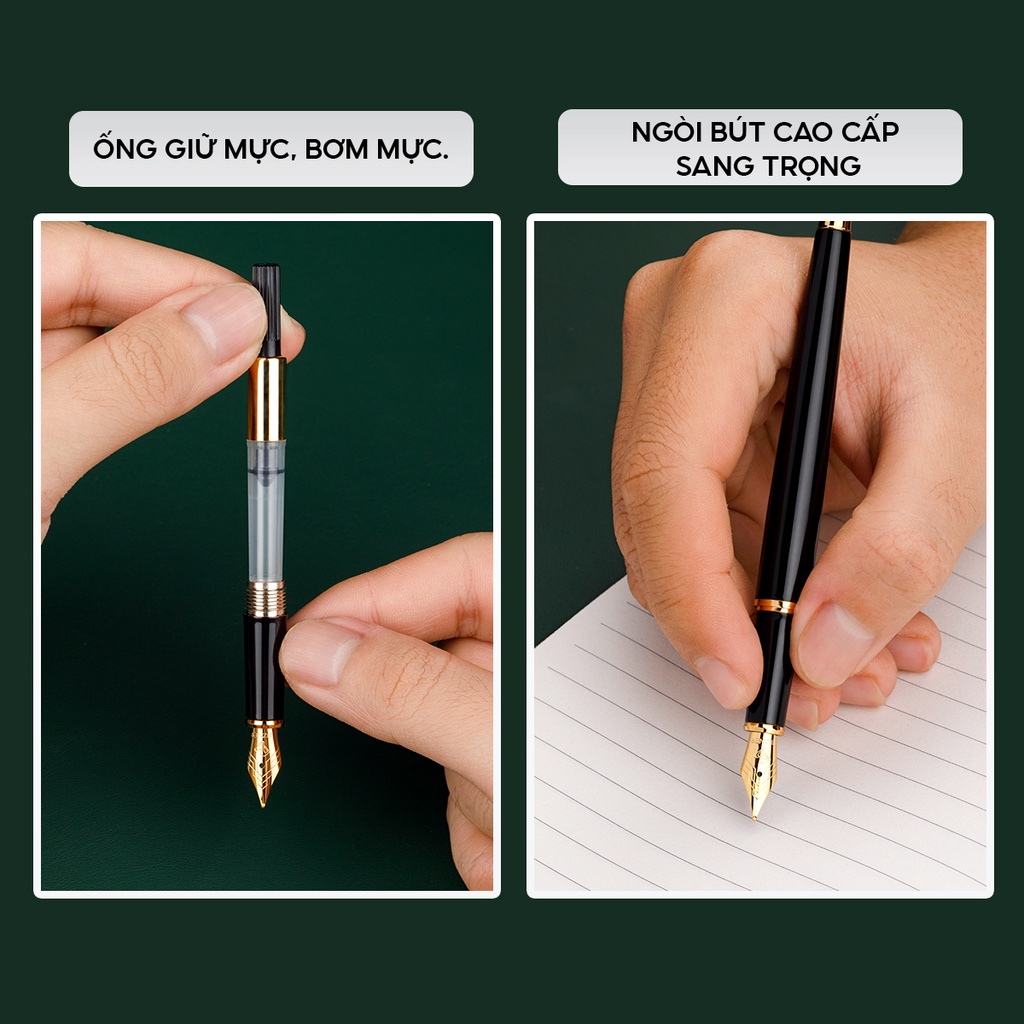 Bút máy cao cấp Thiên Long BIZ-FT02 thiết kế sang trọng, tinh tế, mạ vàng 18k, thân kim loại thích hợp làm quà tặng