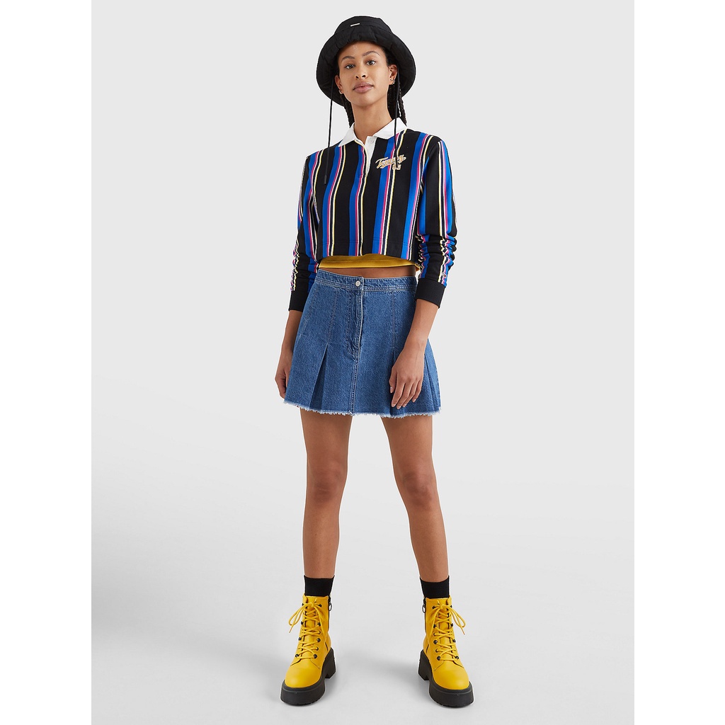 TOMMY HILFIGER - Váy Nữ Tjw Lw Denim Pleat Mini Skirt DW0DW149761A5