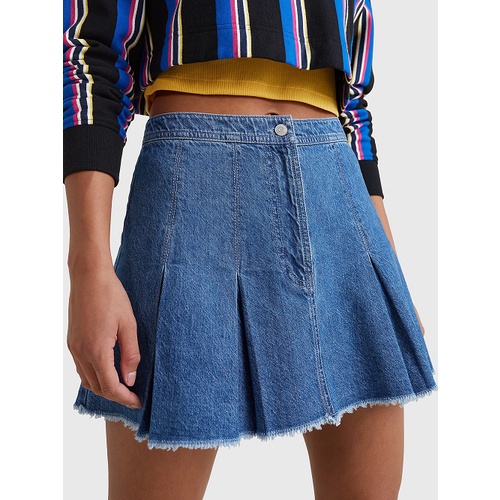 TOMMY HILFIGER - Váy Nữ Tjw Lw Denim Pleat Mini Skirt DW0DW149761A5