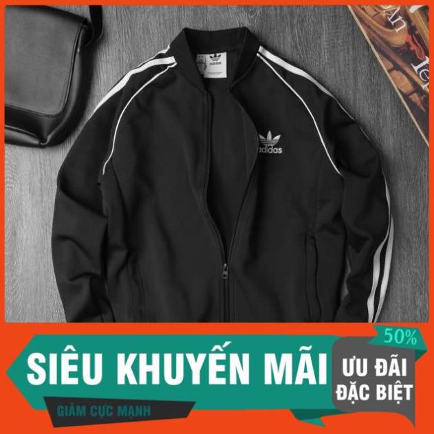 Áo Khoác Adidas Thể Thao Chất Thun Dày Dặn Chống Gió - Áo Bomber Nam Nữ 3 Sọc Hình Thêu Cao Cấp