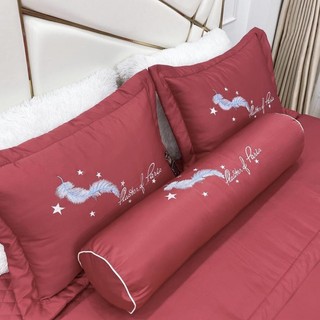 Vỏ Gối Ôm Phi Lụa mềm mịn, áo gối ôm có khóa kéo tiện lợi kèm ruột gối 35x100cm
