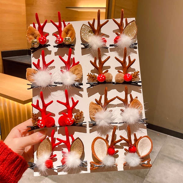 Kẹp Tóc Hình Sừng Tuần Lộc Giáng Sinh Dễ Thương Thời Trang 2022 Cho Bé Gái