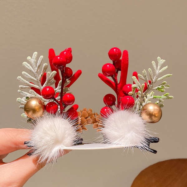 Kẹp Tóc Hình Sừng Tuần Lộc Giáng Sinh Dễ Thương Thời Trang 2022 Cho Bé Gái