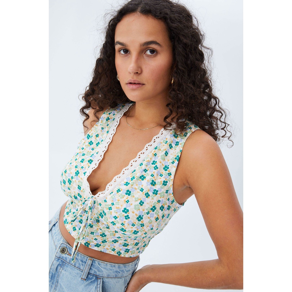 COTTON ON - Áo Kiểu Hai Dây Nữ - Tie Front Lace Cami 2054877-02