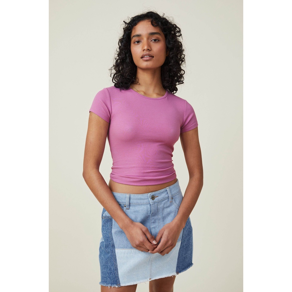 COTTON ON - Áo Thun Ngắn Tay Nữ - The One Organic Rib Crew Short 2052413-47