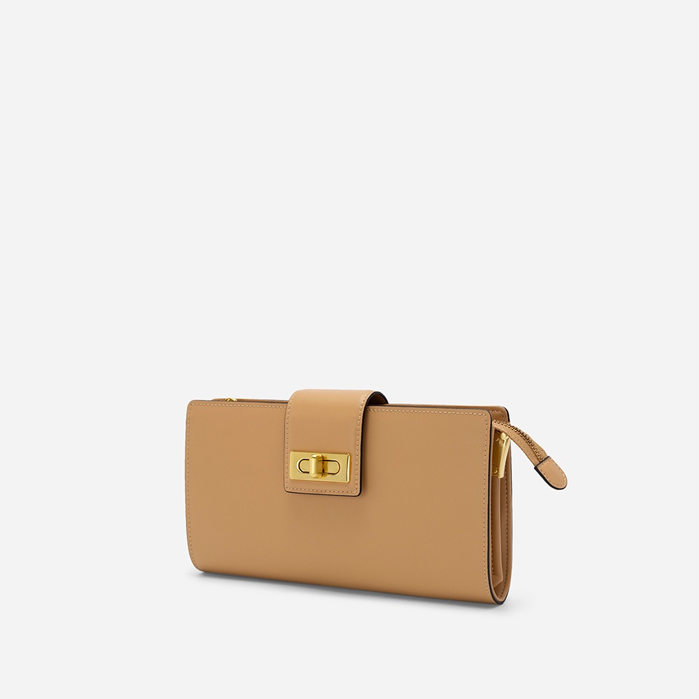 Vascara Clutch Da Thật Nhấn Khóa Gài - CLU 0112