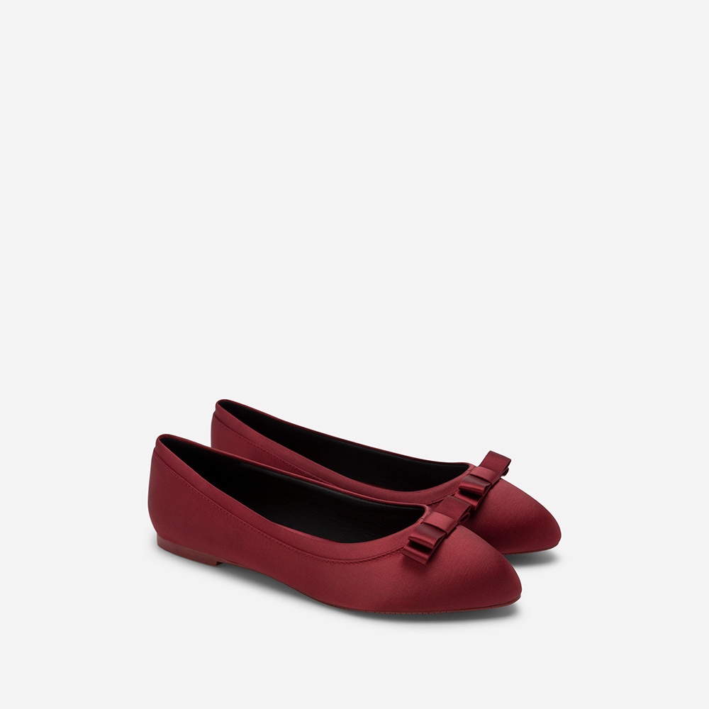 Vascara Giày Búp Bê Satin Nhấn Nơ Trang Trí - GBB 0428