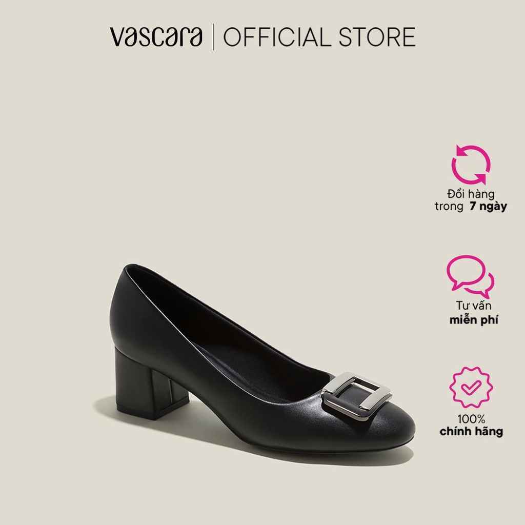 Vascara Giày Bít Mũi Nhấn Khóa Trang Trí Vuông Kim Loại - BMN 0589