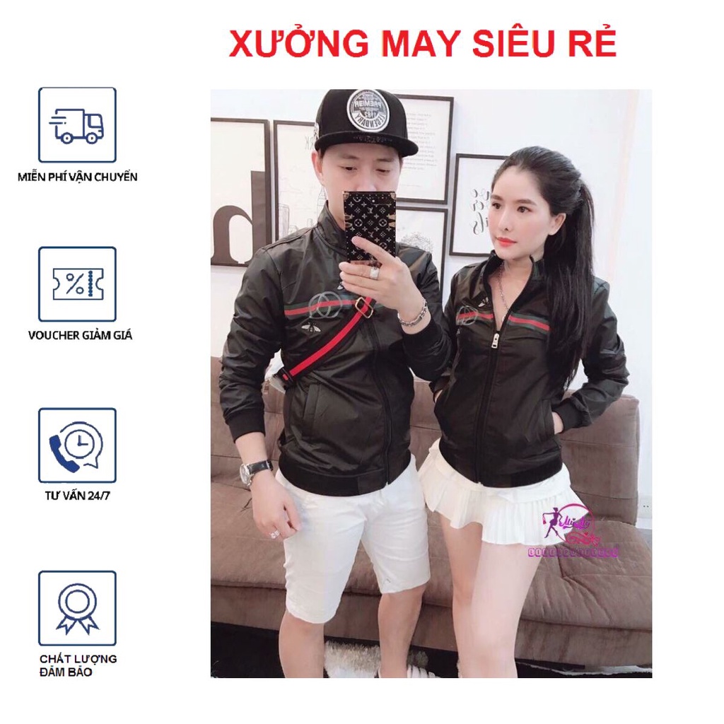 Áo khoác cặp Áo khoát đôi gió dù 2 lớp chống nắng cao cấp Guc con ong đẹp cá tính hàng đẹp bao đẹp - M101