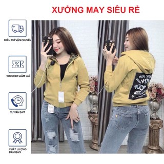 [S03] Áo khoát nữ gió dù 2 lớp chống nắng in chữ 20XX xitin phong cách cute - M064
