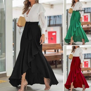 Chân Váy Đuôi Cá Dáng Dài Lưng Cao Chất Liệu polyester Phối Ren Thời Trang Đường Phố Quyến Rũ Cho Nữ