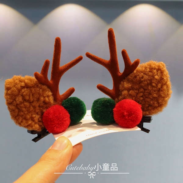 Kẹp Tóc Hình Sừng Tuần Lộc Giáng Sinh Dễ Thương Cho Bé Gái