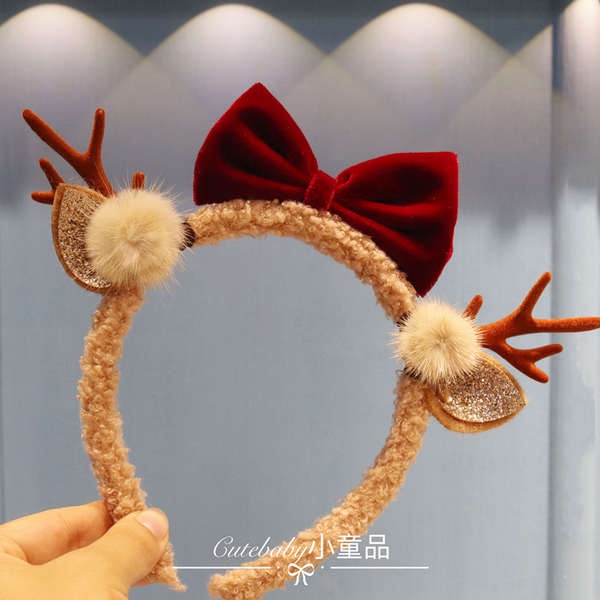 Kẹp Tóc Hình Sừng Tuần Lộc Giáng Sinh Dễ Thương Cho Bé Gái