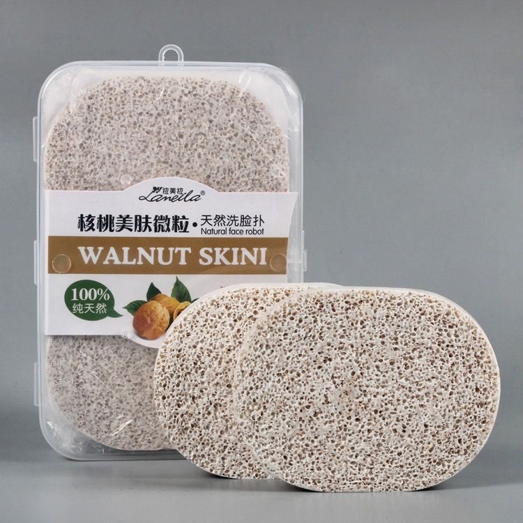Set 2 Mút Rửa Mặt Tẩy Trang Bằng cotton Dày Dặn Tiện Dụng Kèm Hộp Đựng