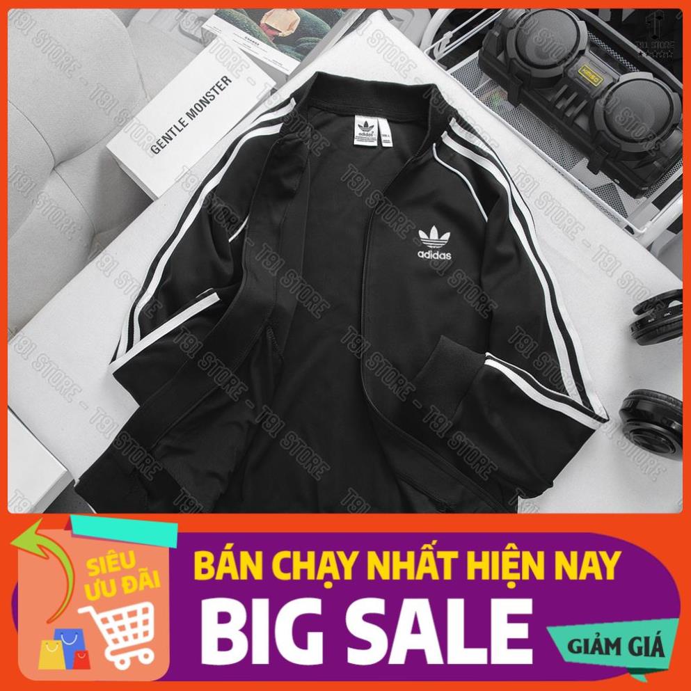 Áo Khoác Adidas Thể Thao Chất Thun Dày Dặn Chống Gió - Áo Bomber Nam Nữ 3 Sọc Hình Thêu Cao Cấp