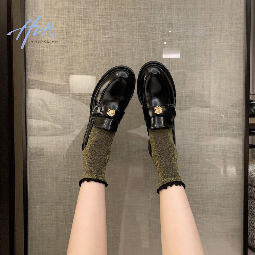 Giày Lười Đế Dày Bằng Da Mềm Mũi Tròn Thời Trang Cho Nữ