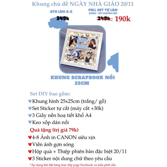 Khung Hình Quà Tặng Nhà Giáo 20/11 - Khung Hình Scrapbook Nổi - Món Quà Ý Nghĩa
