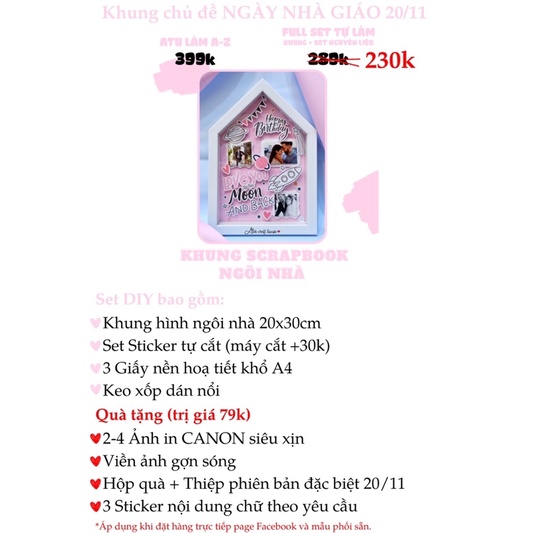 Khung Hình Quà Tặng Nhà Giáo 20/11 - Khung Hình Scrapbook Nổi - Món Quà Ý Nghĩa