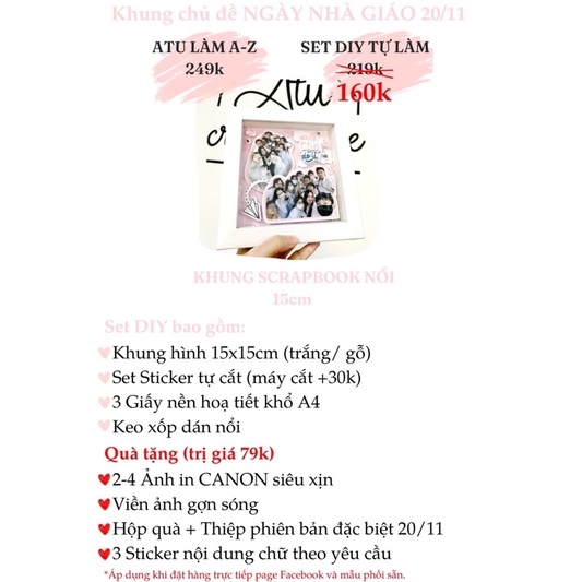 Khung Hình Quà Tặng Nhà Giáo 20/11 - Khung Hình Scrapbook Nổi - Món Quà Ý Nghĩa