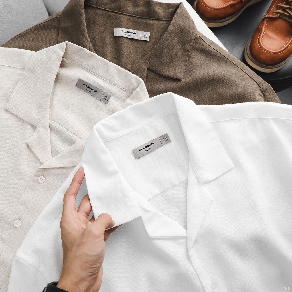 Áo Sơmi Nam Cuban Linen Label ICONDENIM - SMID0156