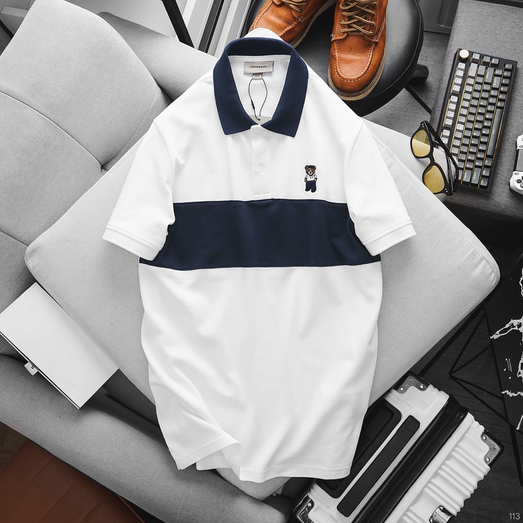 Áo Polo Color Block ICONDENIM Teddy Embroidered chất vài cá sấu cotton - PLID0113
