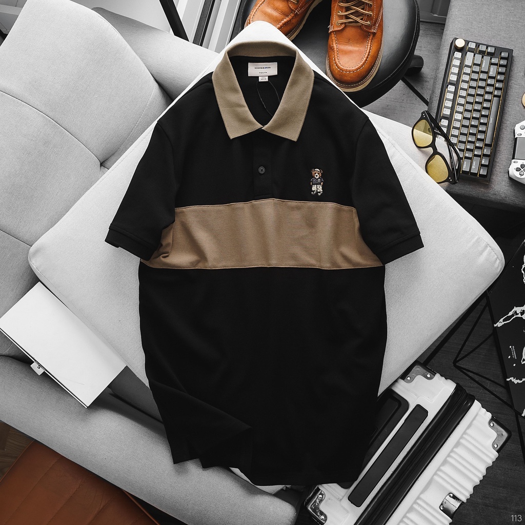 Áo Polo Color Block ICONDENIM Teddy Embroidered chất vài cá sấu cotton - PLID0113