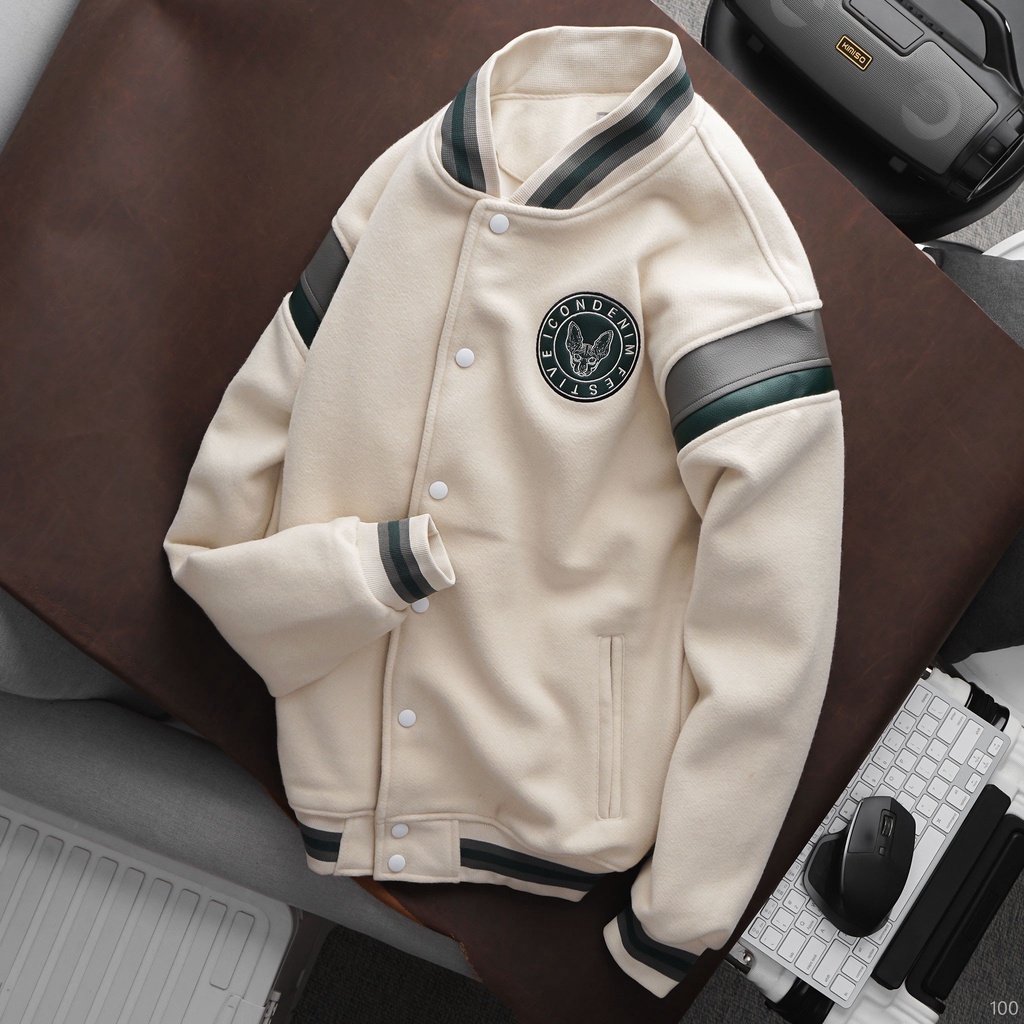 Áo Khoác Varsity Sphynx vải dạ mềm mại - AKID0100