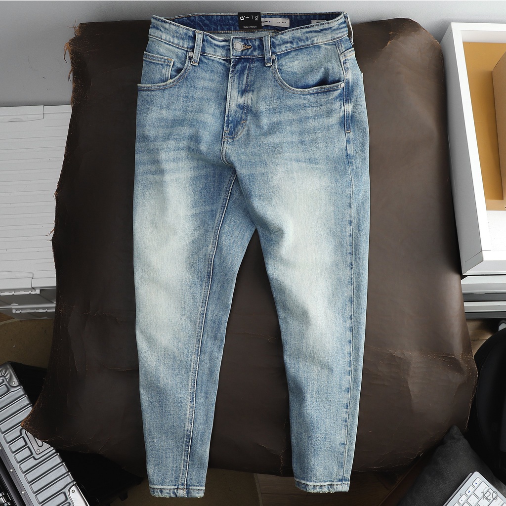 Quần Jeans  Nam ICONDENIM Blue Form Crop Slim - QJID0120