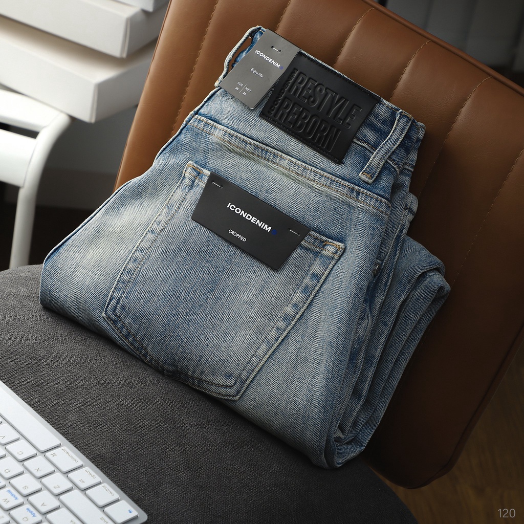 Quần Jeans Nam ICONDENIM Blue - Form Crop Slim QJID0120