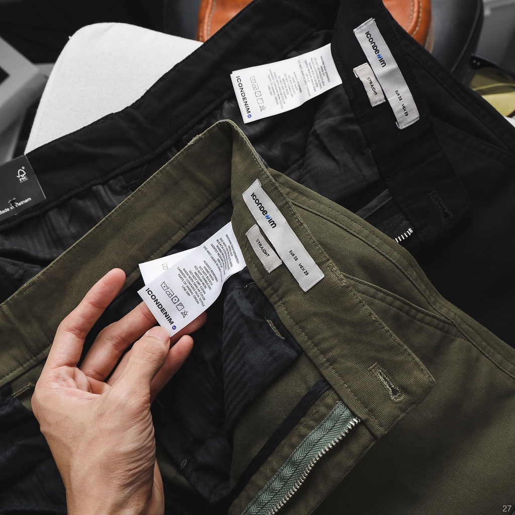 Quần Kaki Nam ICONDENIM Form Straight Túi Hộp - QKID0027