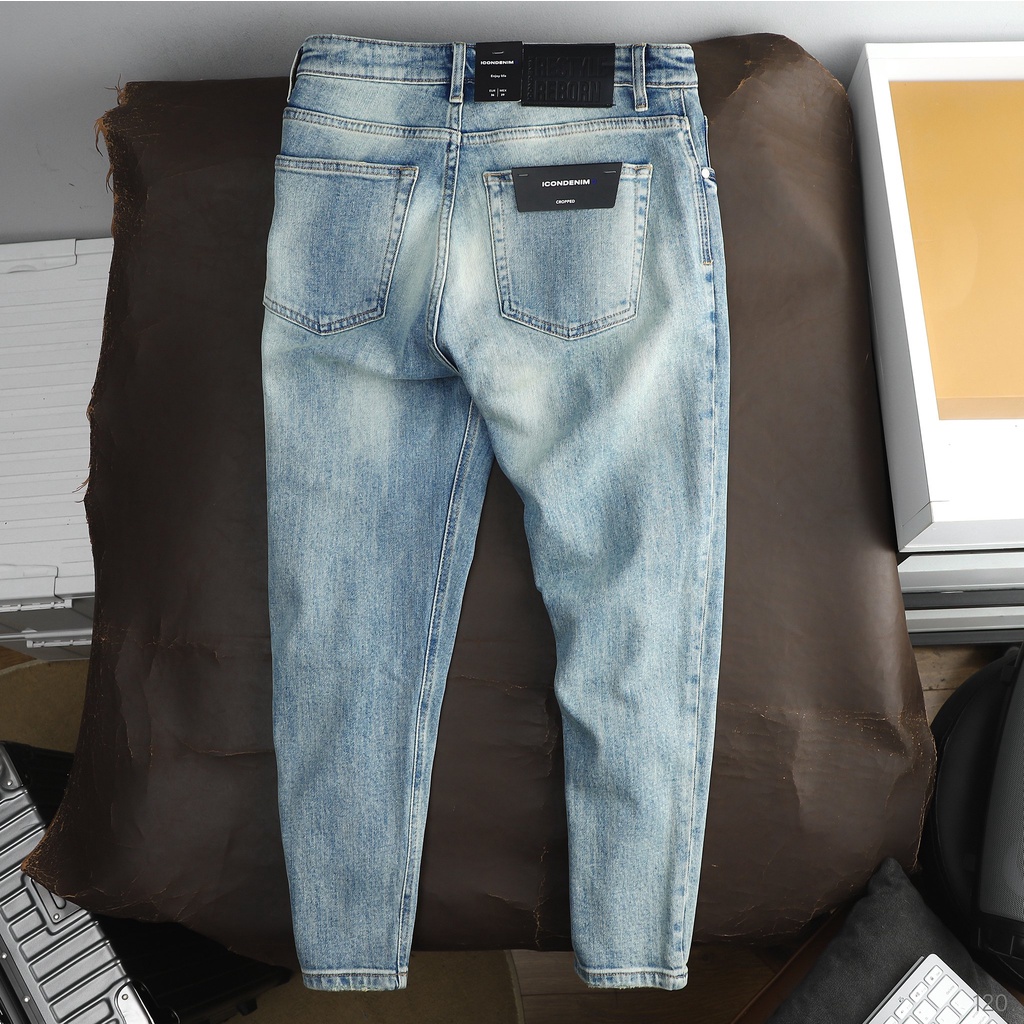 Quần Jeans Nam ICONDENIM Blue - Form Crop Slim QJID0120
