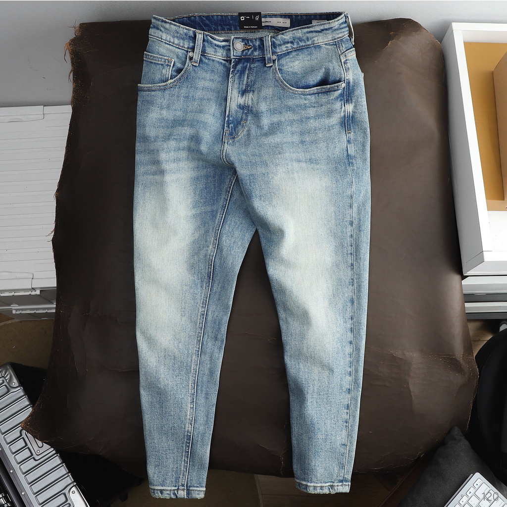 Quần Jeans Nam ICONDENIM Blue - Form Crop Slim QJID0120