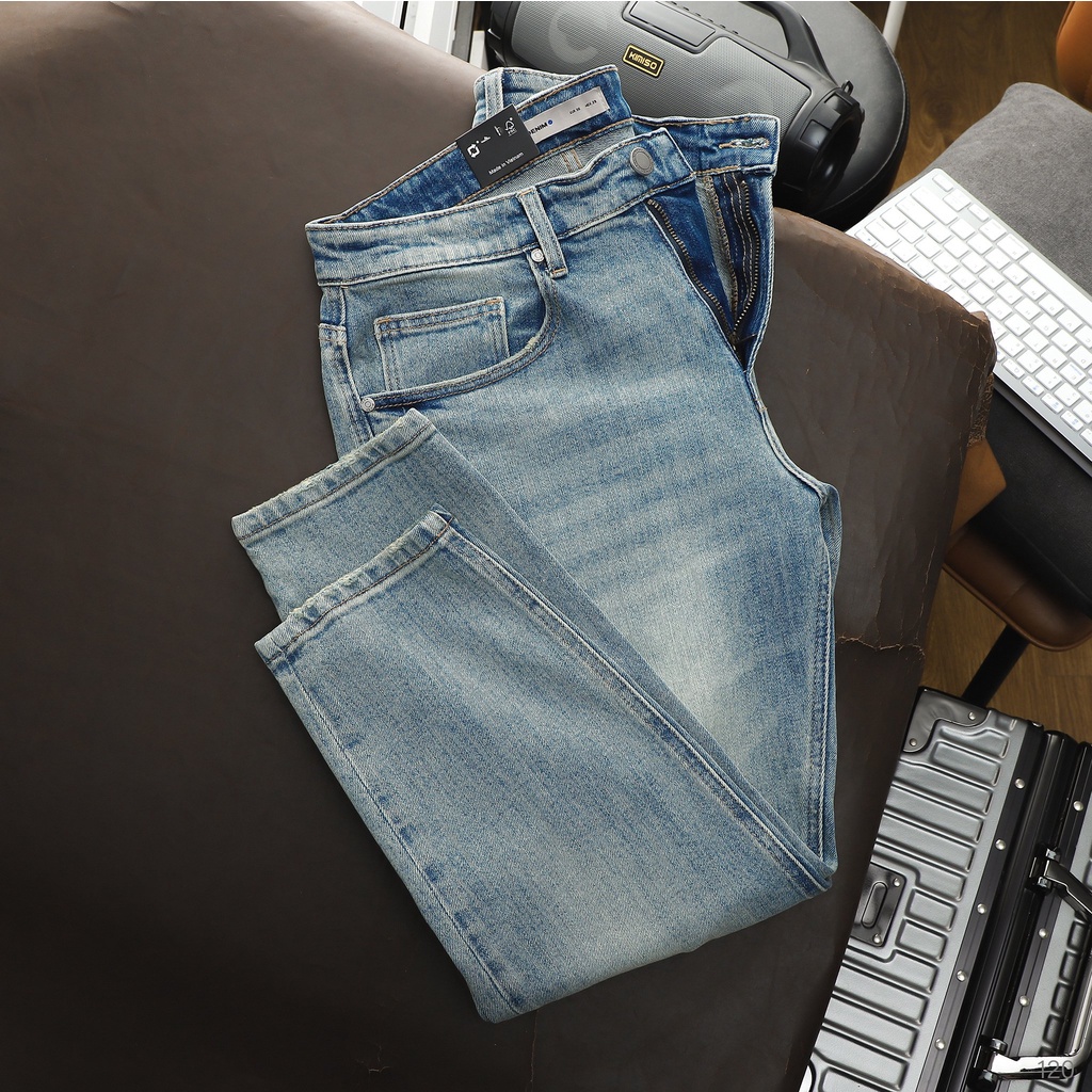 Quần Jeans Nam ICONDENIM Blue - Form Crop Slim QJID0120