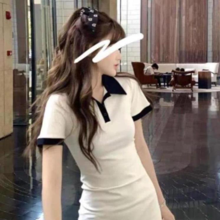 Váy polo nữ ngắn tay dáng xòe kiểu ôm body, phong cách basic sexy, chất dày dặn mặc đi chơi siêu xinh VAY2