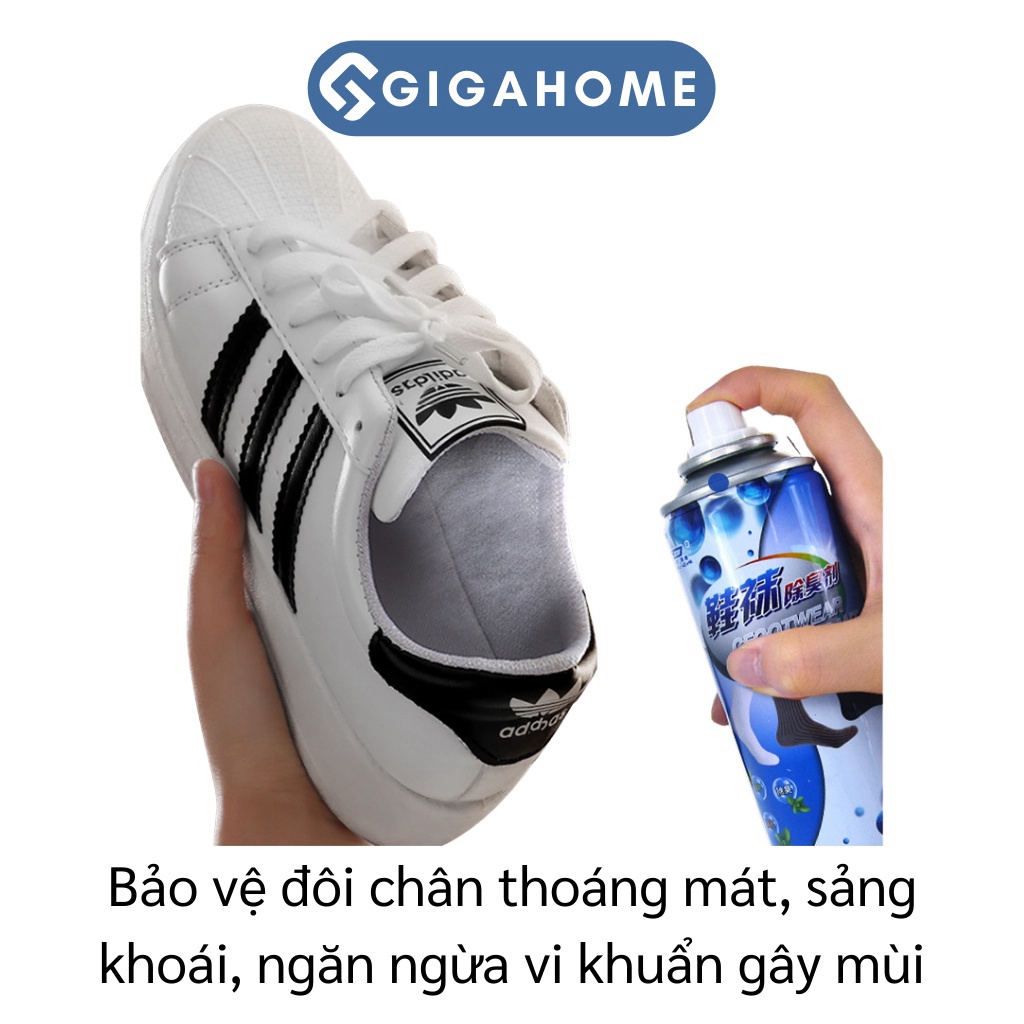Chai Xịt Khử Mùi Giày Dép, Hôi Chân Nano GIGAHOME Hương Thơm Nhẹ 200ml 9235