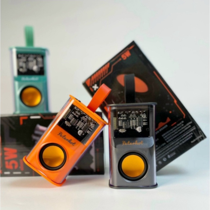 Loa bluetooth mini Peterhot A36 thiết kế trong suốt đèn led độc đáo,loa không dây cầm tay nhỏ gọn âm thanh hay bass chất