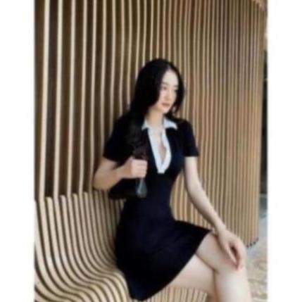 Váy polo nữ ngắn tay dáng xòe kiểu ôm body, phong cách basic sexy, chất dày dặn mặc đi chơi siêu xinh VAY2