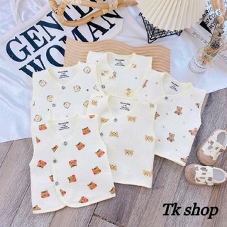 Áo ghi lê nền be cho bé sơ sinh đến 10kg
