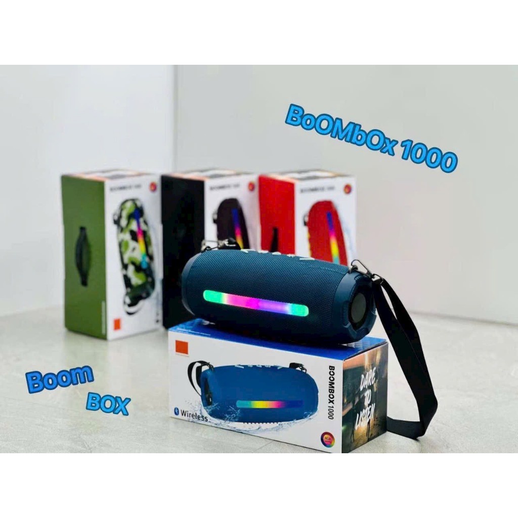 Loa bluetooth BoomBox 1000 phiên bản mới độ đèn led cùng âm thanh bass căng công suất 20w taphoanhaso