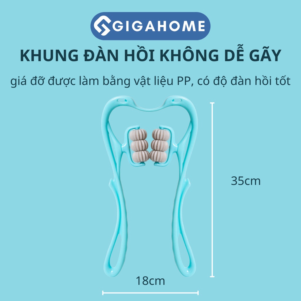 Dụng Cụ Massage Cổ Vai Gáy 6 Con Lăn GIGAHOMEVN - Giảm Mệt Mỏi, Tập Giảm Mỡ Eo, Đùi Hiệu Quả 11436