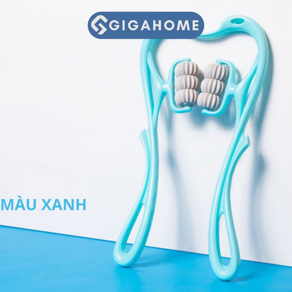 Dụng Cụ Massage Cổ Vai Gáy 6 Con Lăn GIGAHOMEVN - Giảm Mệt Mỏi, Tập Giảm Mỡ Eo, Đùi Hiệu Quả 11436