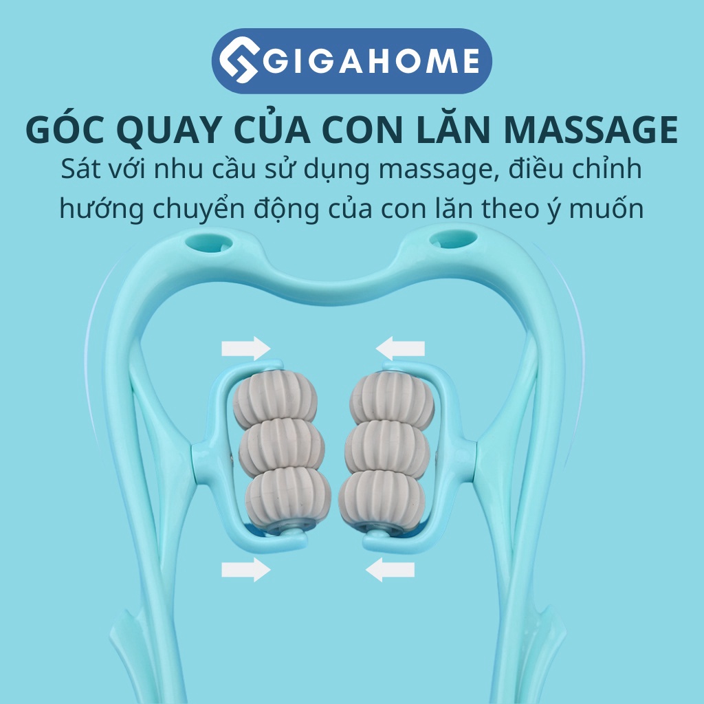 Dụng Cụ Massage Cổ Vai Gáy 6 Con Lăn GIGAHOMEVN - Giảm Mệt Mỏi, Tập Giảm Mỡ Eo, Đùi Hiệu Quả 11436