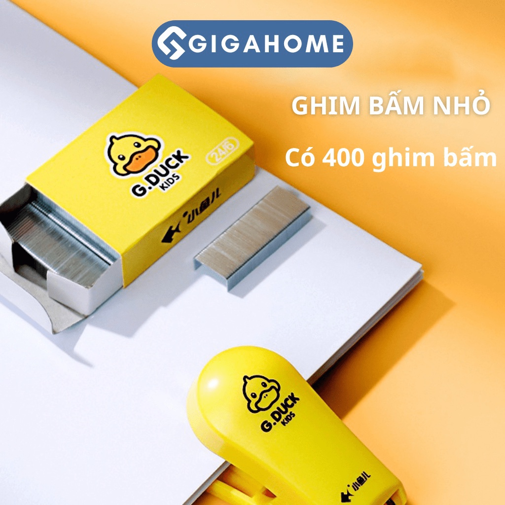 Bộ Dụng Cụ Học Tập 7 Món Kèm Túi Đựng Hình Con Vịt Vàng Đáng Yêu Cho Bé GIGAHOME 11292